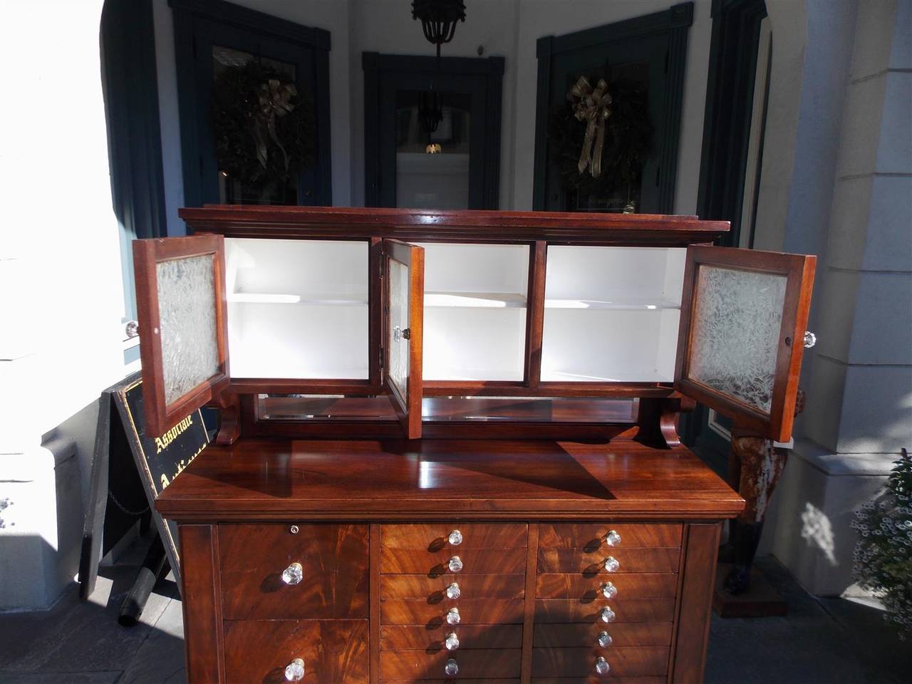 American Mahogany Dental Cabinet.  Circa 1890 In Excellent Condition In Charleston, SC