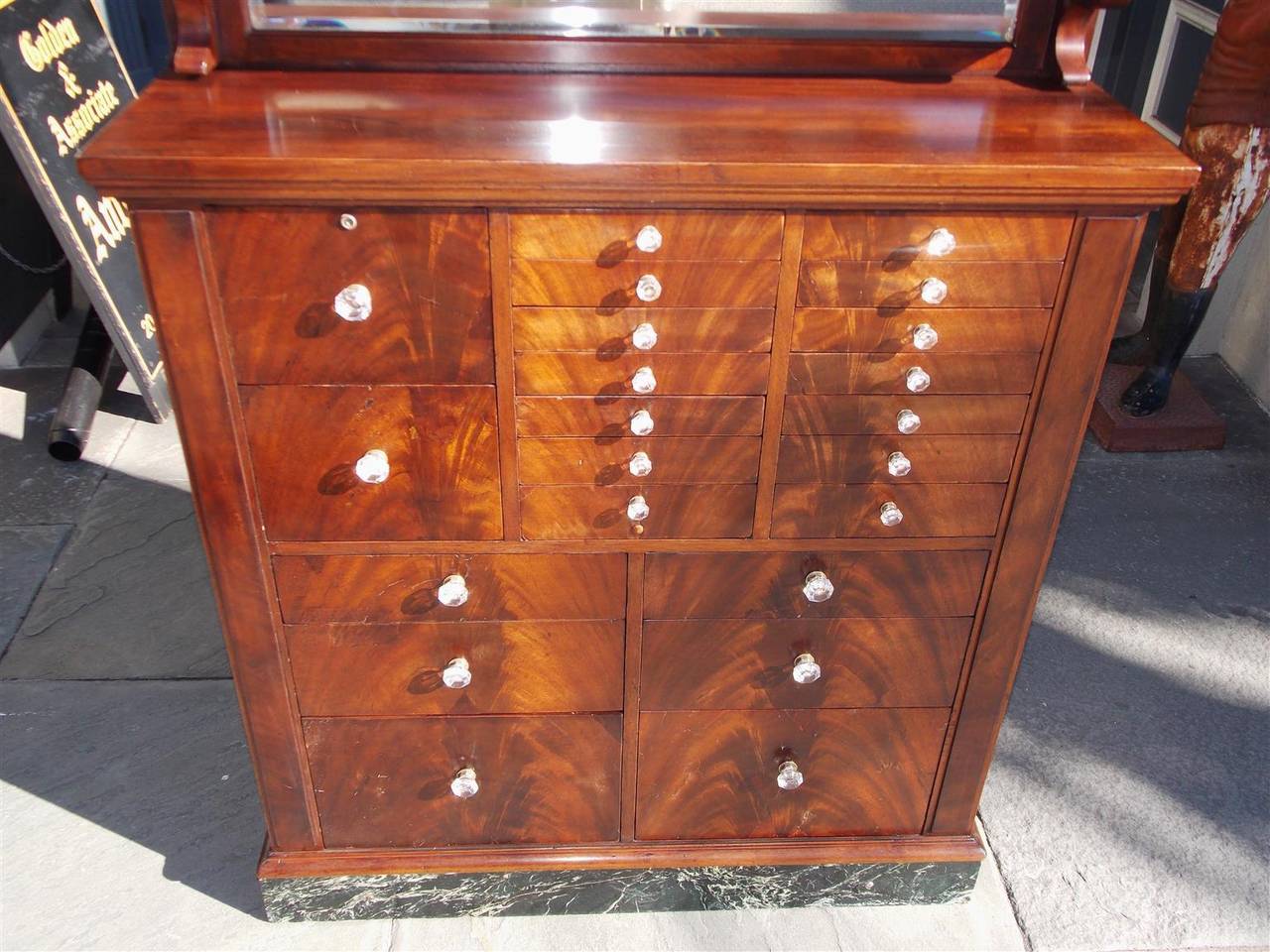 Late 19th Century American Mahogany Dental Cabinet.  Circa 1890