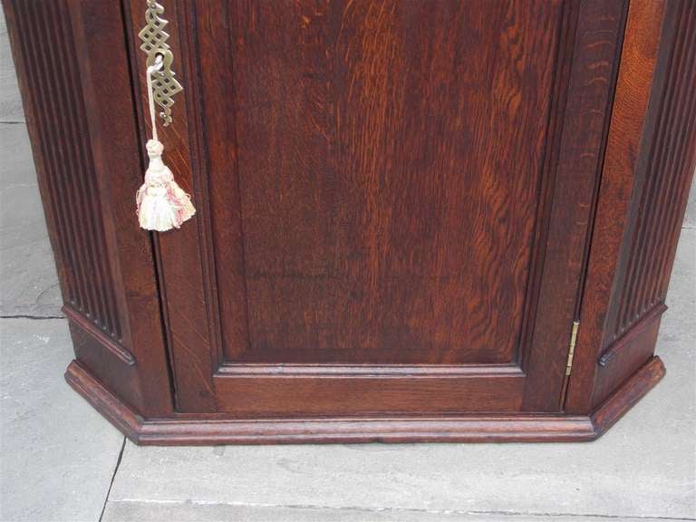 English Oak Hanging Corner Cabinet.  Circa 1780 For Sale 1