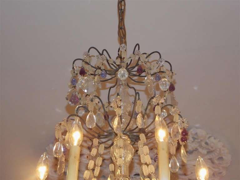19th Century French Nickel Silver and Crystal Chandelier.  Circa 1830 For Sale
