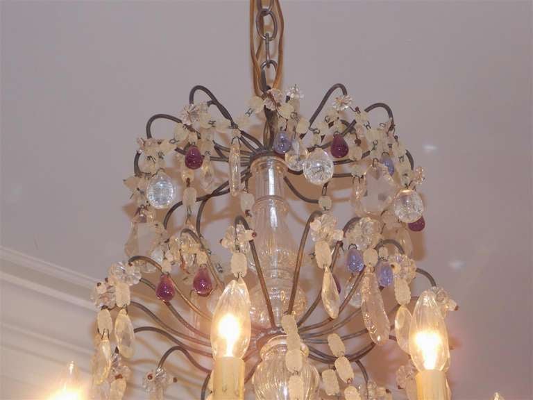 French Nickel Silver and Crystal Chandelier.  Circa 1830 For Sale 1