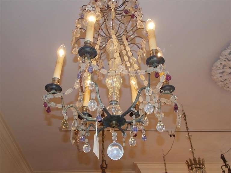 French Nickel Silver and Crystal Chandelier.  Circa 1830 For Sale 3