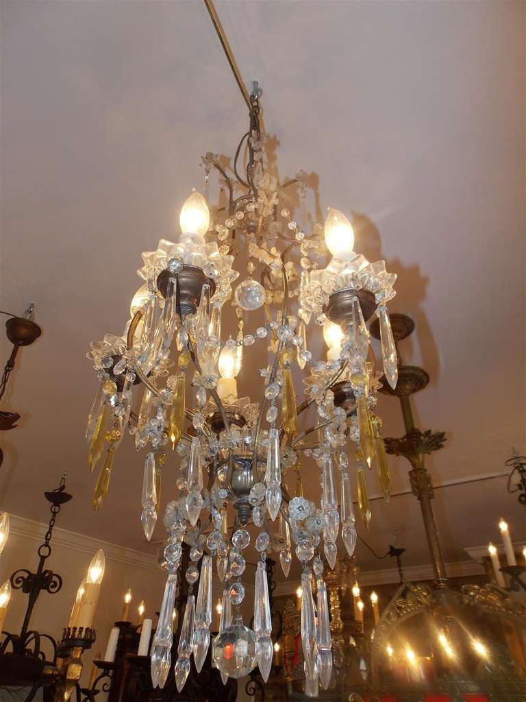 French Gilt Bronze and Crystal Chandelier.  Circa 1840 For Sale 2