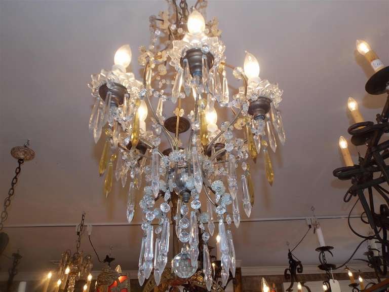 French Gilt Bronze and Crystal Chandelier.  Circa 1840 For Sale 3