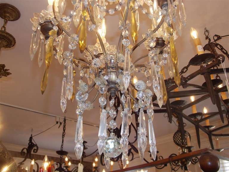 French Gilt Bronze and Crystal Chandelier.  Circa 1840 For Sale 4