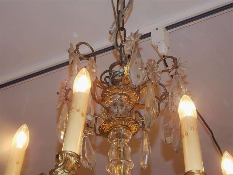 French Gilt Bronze and Crystal Chandelier. Circa 1820 For Sale 1