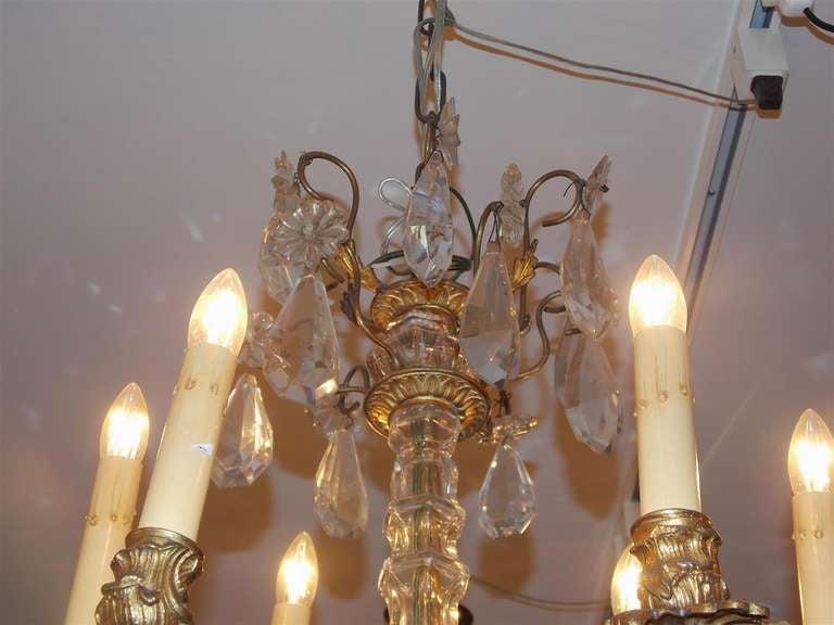French Gilt Bronze and Crystal Chandelier. Circa 1820 For Sale 2
