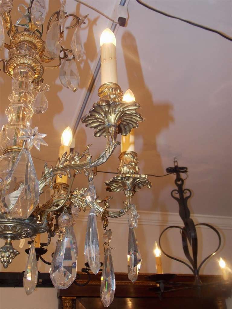 French Gilt Bronze and Crystal Chandelier. Circa 1820 For Sale 3