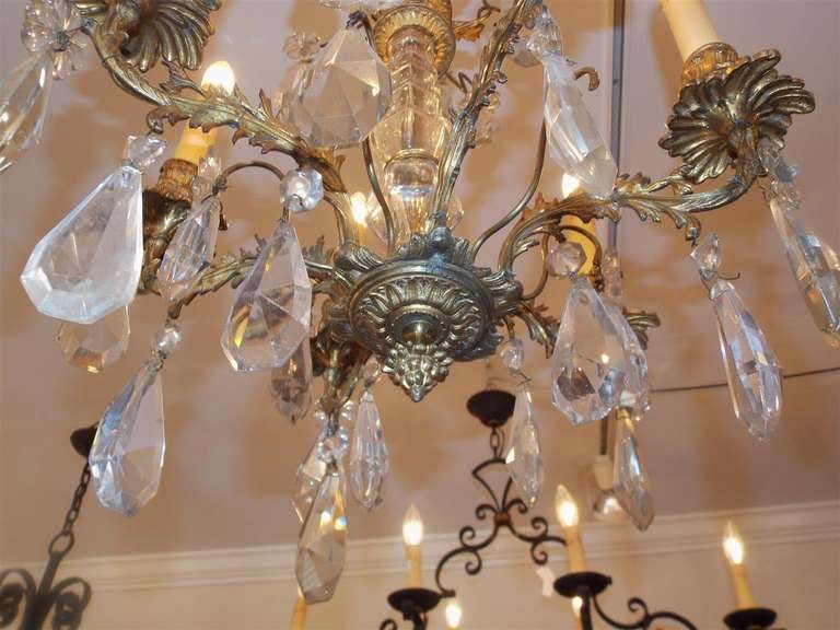 French Gilt Bronze and Crystal Chandelier. Circa 1820 For Sale 5