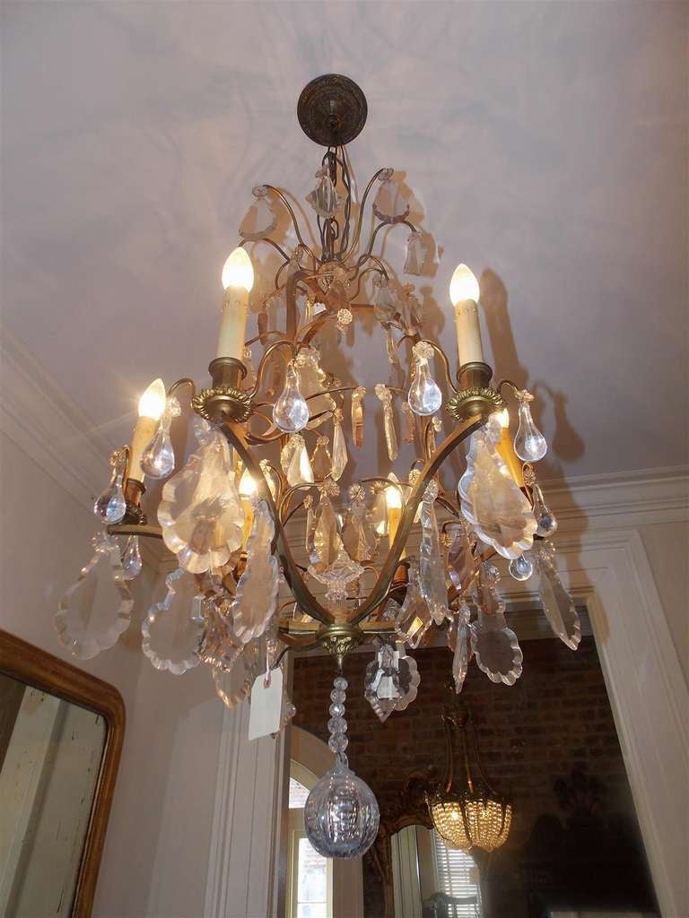 19th Century French Gilt Bronze and Crystal Chandelier.  Circa 1830 For Sale