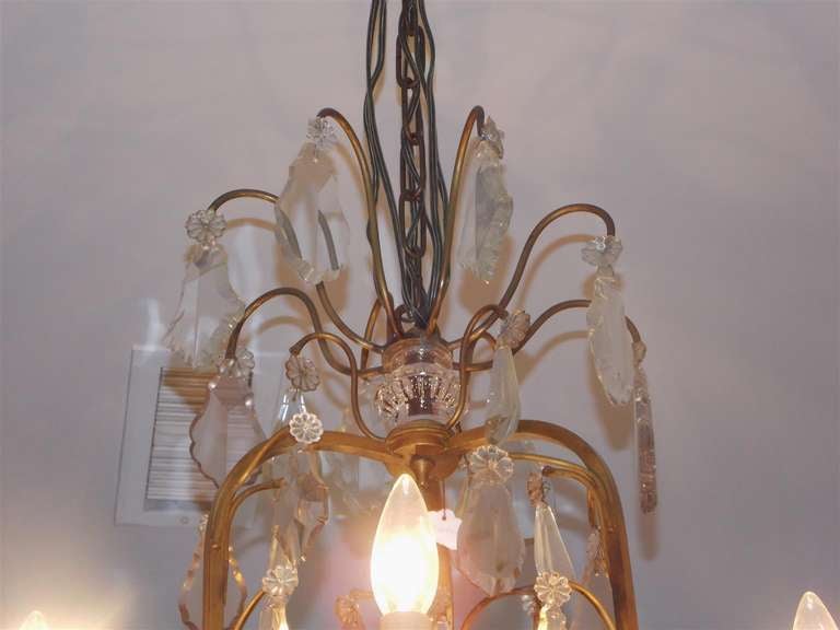 French Gilt Bronze and Crystal Chandelier.  Circa 1830 For Sale 1