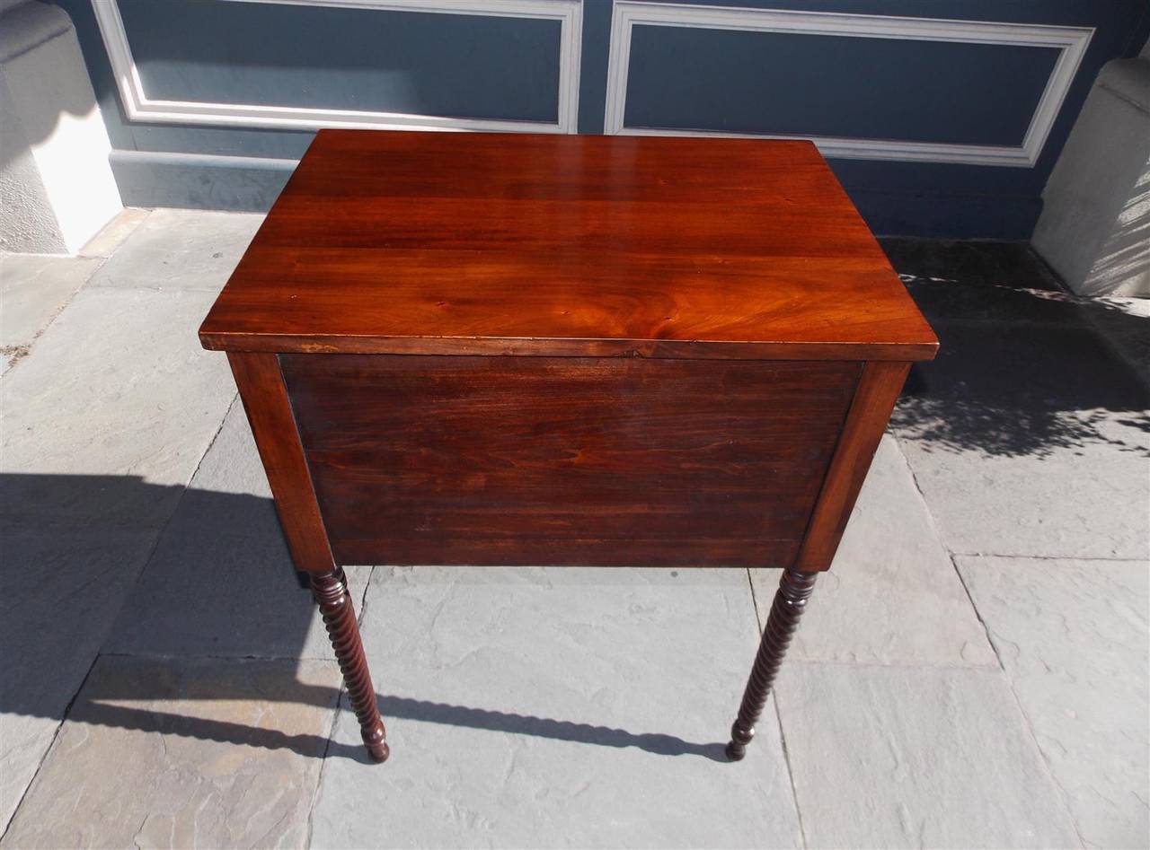 American Sheraton Crotch Mahogany Work / Side Table. Circa 1815 4