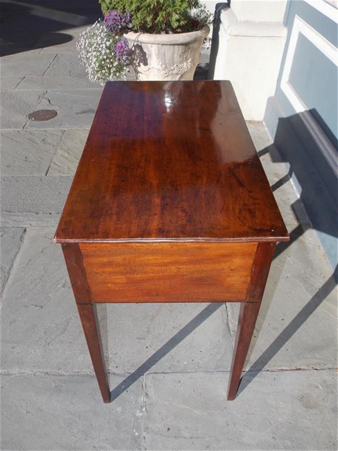 English Hepplewhite Mahogany Three Drawer Writing Table.  Circa 1790 For Sale 1