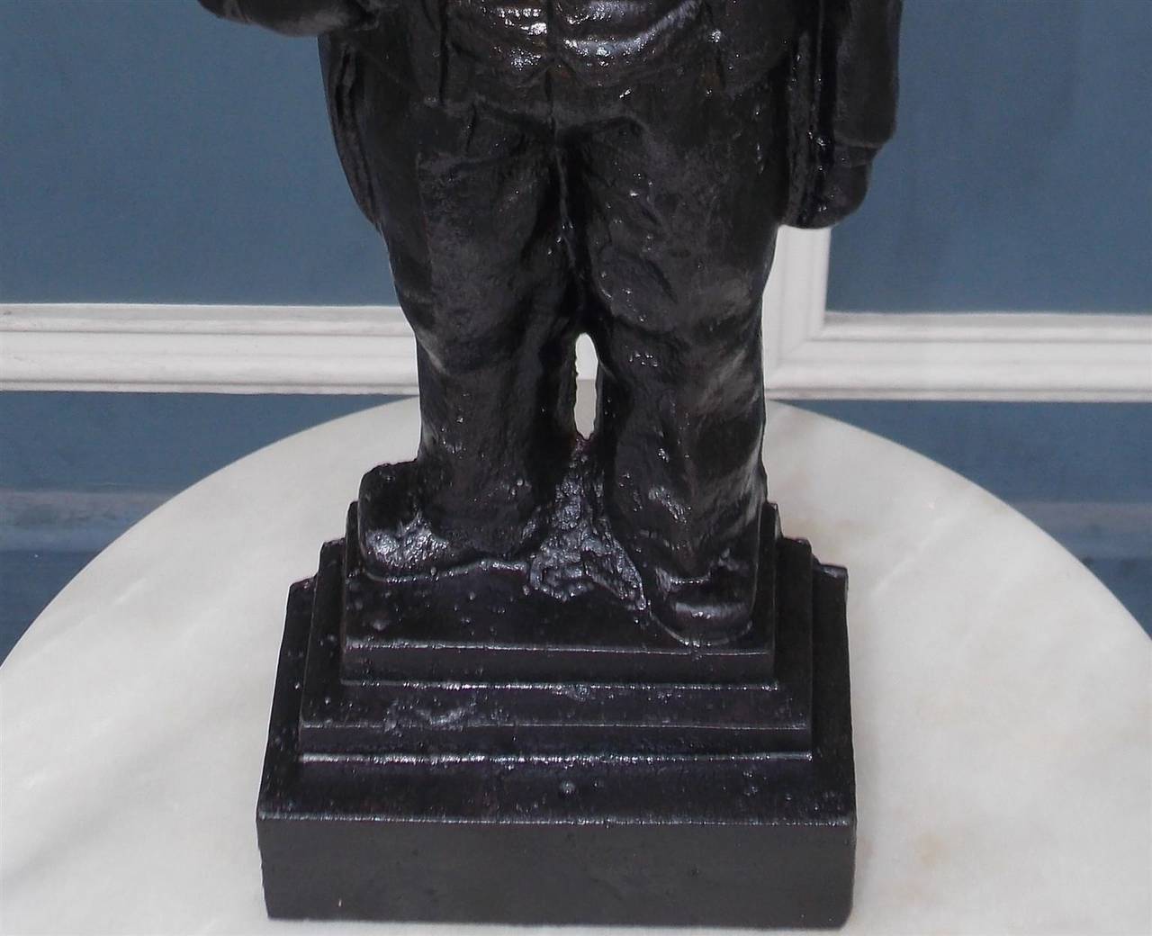 English Cast Iron Doorstop of Sir Winston Leonard Spencer Churchill.  Circa 1910 In Excellent Condition In Hollywood, SC