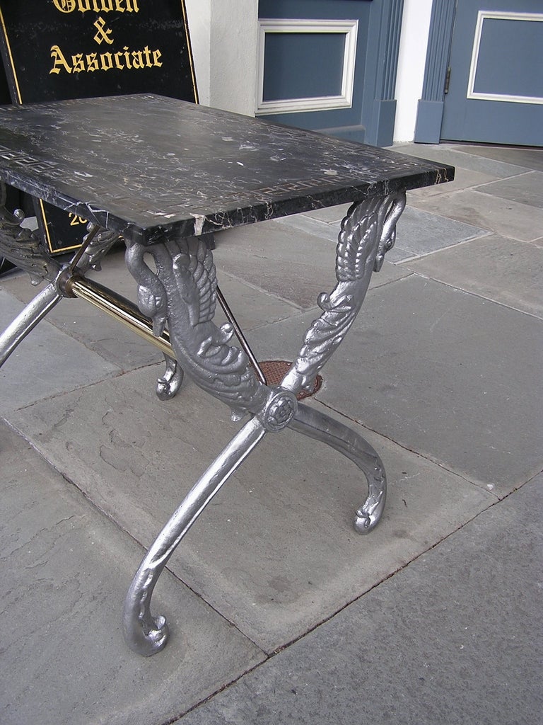 French Marble Top Garden Table For Sale 2