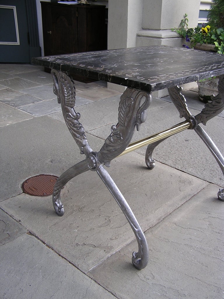 French Marble Top Garden Table For Sale 3