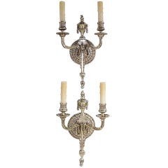 Pair of French Brass Urn Sconces