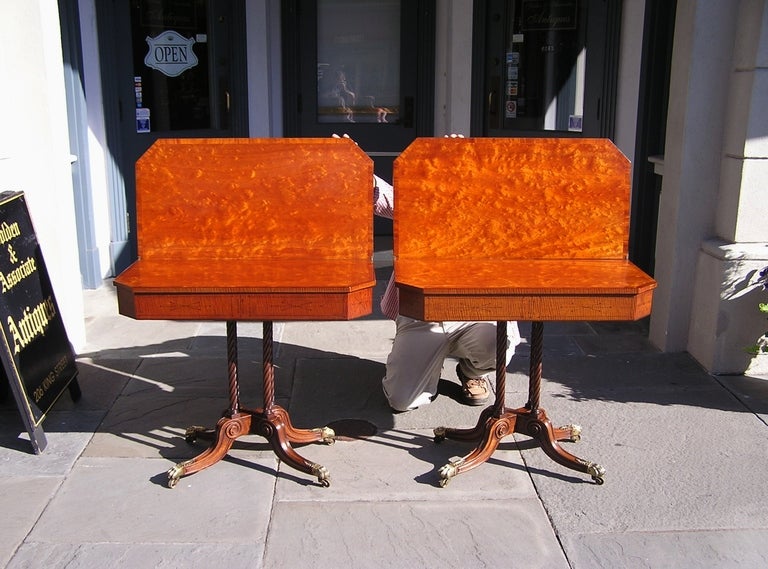 George III Pair of English Plumb Pudding Mahogany Game Tables. Circa 1780 For Sale