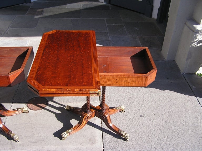 Hand-Carved Pair of English Plumb Pudding Mahogany Game Tables. Circa 1780 For Sale