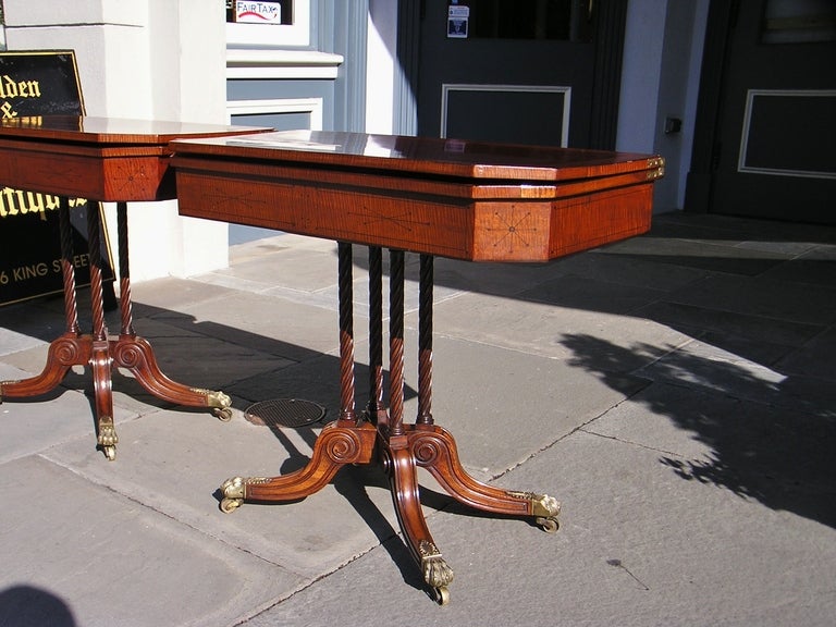 Late 18th Century Pair of English Plumb Pudding Mahogany Game Tables. Circa 1780 For Sale