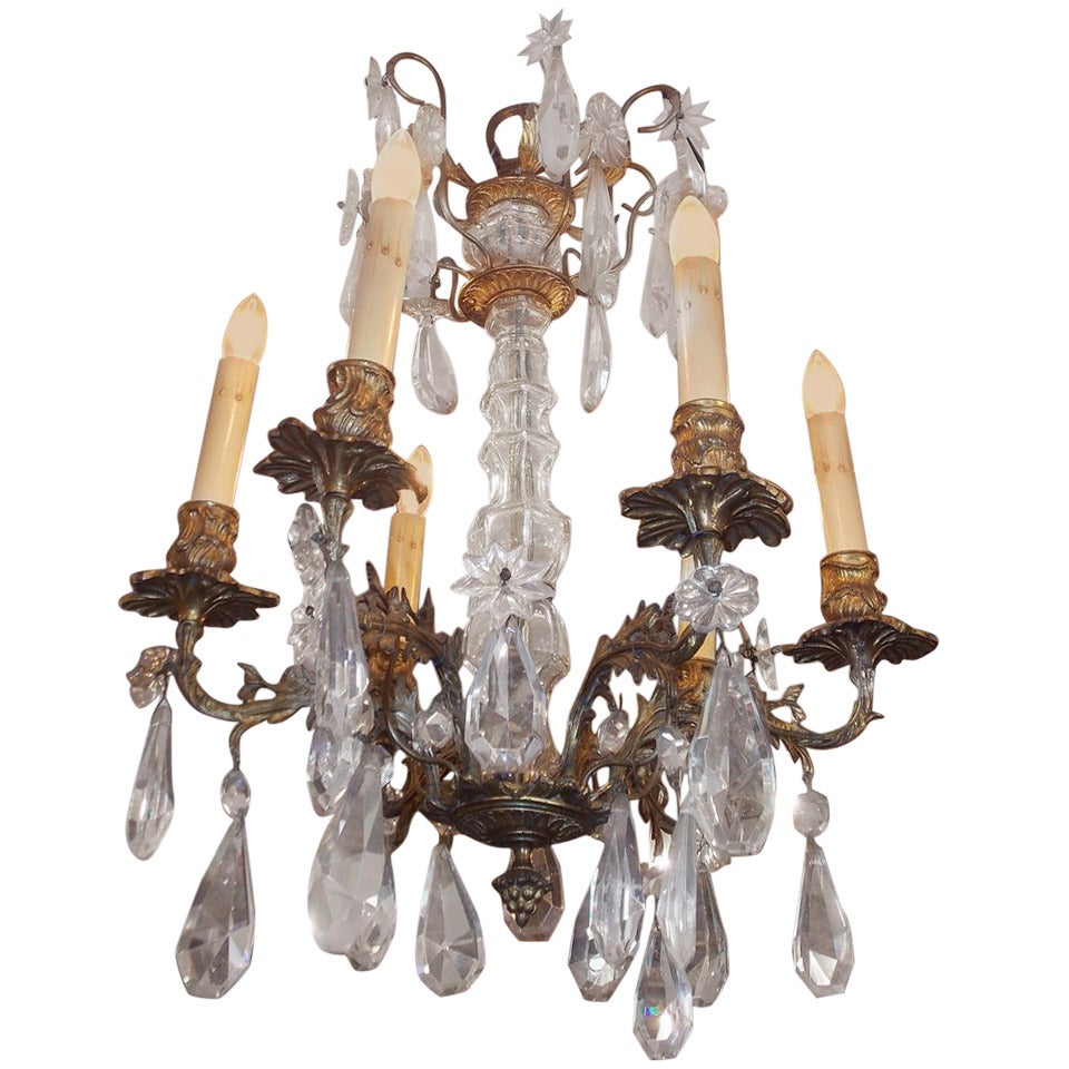 French Gilt Bronze and Crystal Chandelier. Circa 1820