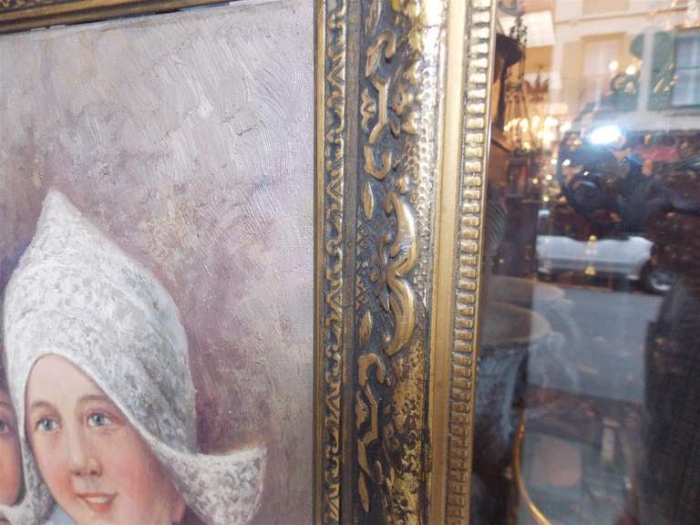 Niederländisches Ölgemälde auf Leinwand in vergoldetem Rahmen. Circa 1860, um 1860 im Angebot 2