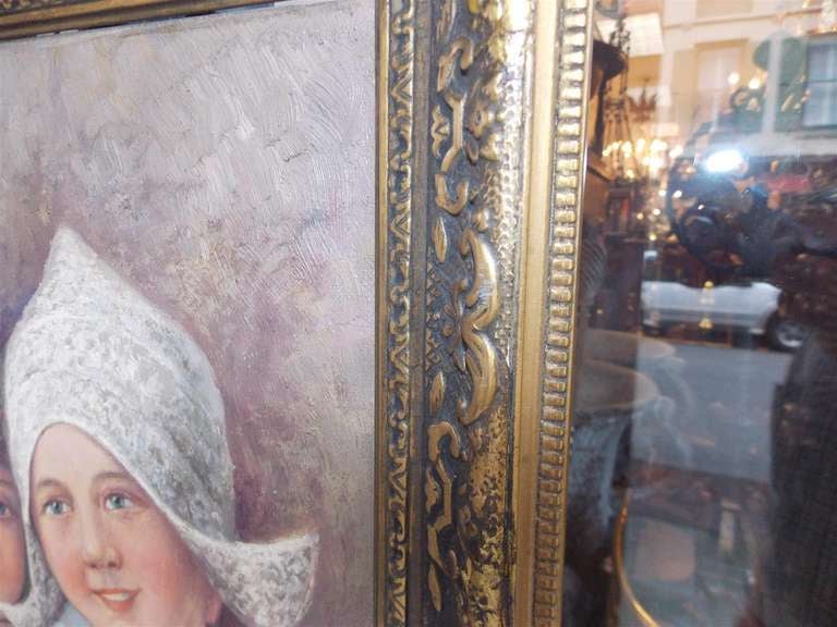 Dutch Oil on Canvas in Gilt Frame. Circa 1860 For Sale 2