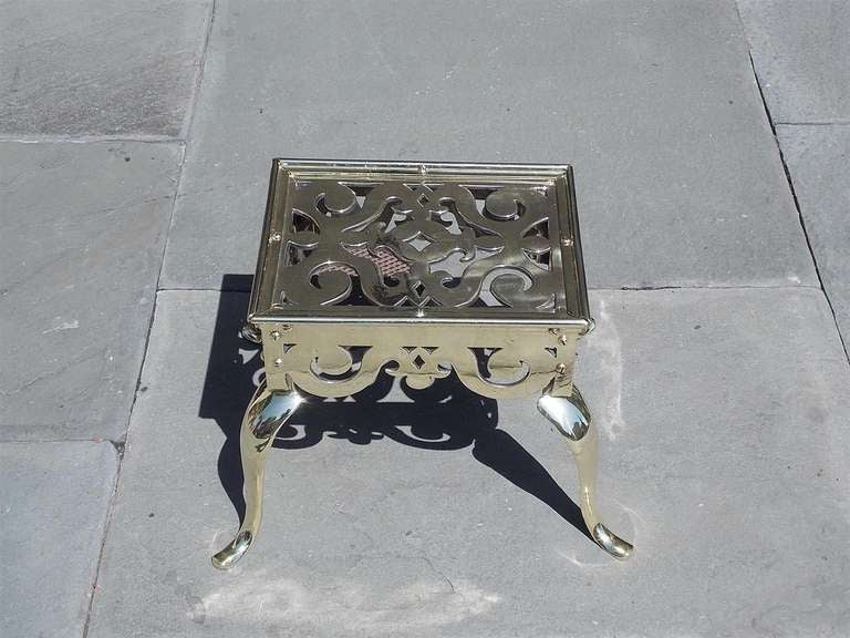 English Brass Cabriole Leg Trivet. Circa 1780 at 1stDibs