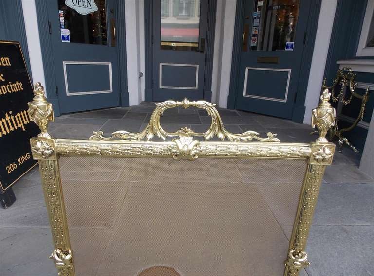 French Brass Free Standing Fire Screen. Circa 1820-30 For Sale 1