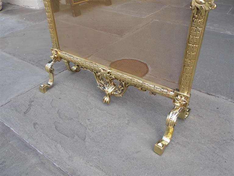 French Brass Free Standing Fire Screen. Circa 1820-30 For Sale 2