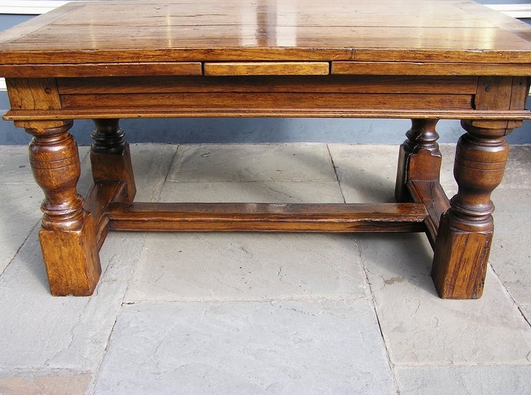 Hand-Carved French Early Oak Expandable Farm Table. Circa 1810 For Sale