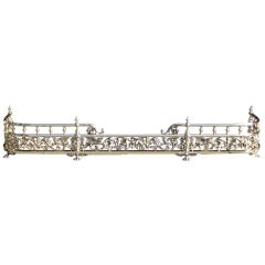 French Brass Floral Gallery Fire Fender