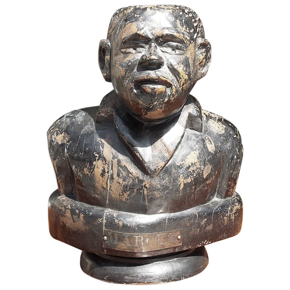 American Carved Wooden Bust of Jamaican, Marcus Mosiah Garvey, Jr. Early 20th Century