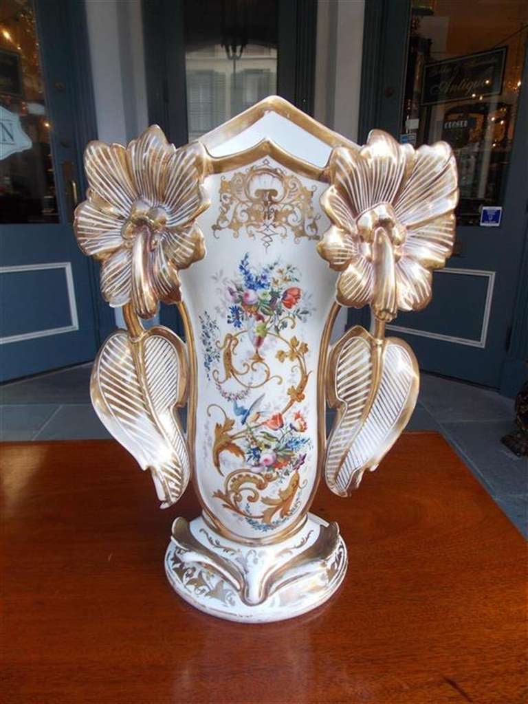 French Pair of Old Paris Vases. Circa 1840