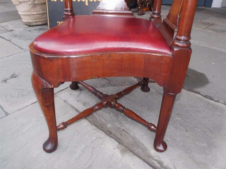 English Mahogany Queen Anne Corner Chair.  Circa 1760 1