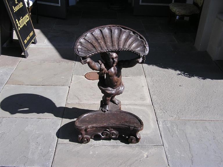 Sculpté à la main Le chérubin Prie Dieu italien en noyer en vente