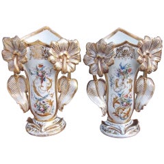 Pair of Old Paris Vases. Circa 1840