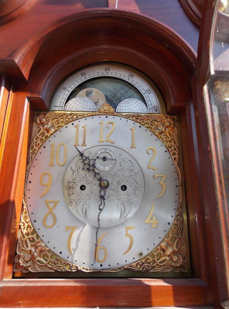 English Mahogany Tall Case Clock. Circa 1870 For Sale 1