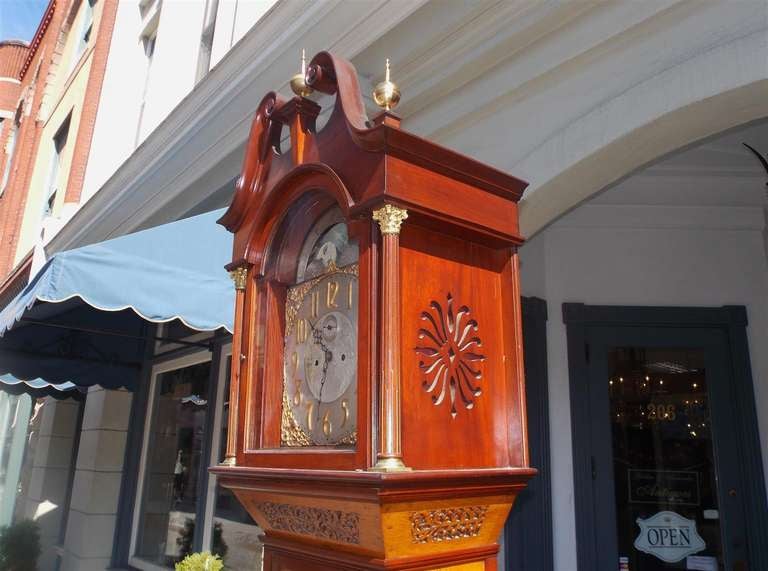 English Mahogany Tall Case Clock. Circa 1870 For Sale 2