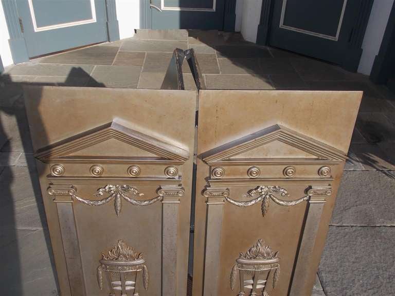 18th Century and Earlier Pair of English Polished Steel Fire Backs. Circa 1790 For Sale