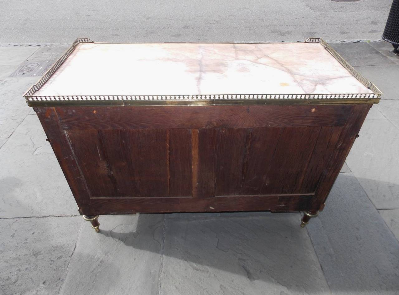 French Mahogany & Marble Brass Gallery Commode. Circa 1770 4