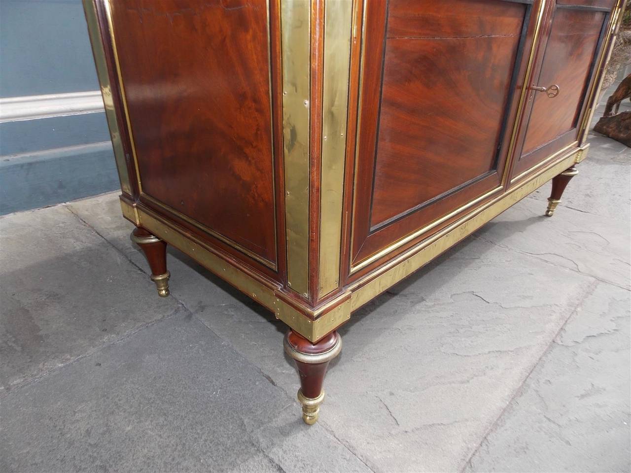 French Mahogany & Marble Brass Gallery Commode. Circa 1770 1