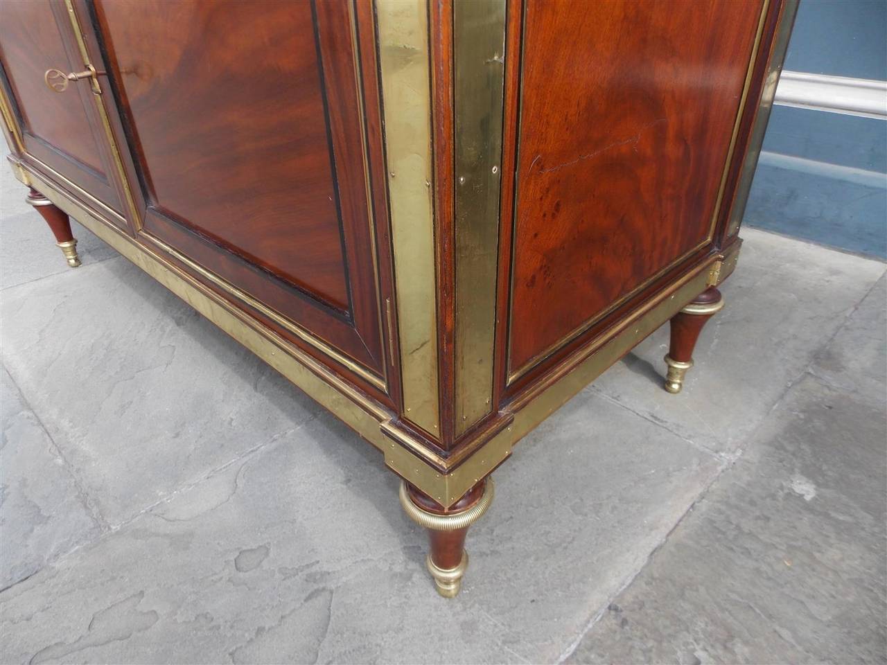 French Mahogany & Marble Brass Gallery Commode. Circa 1770 2