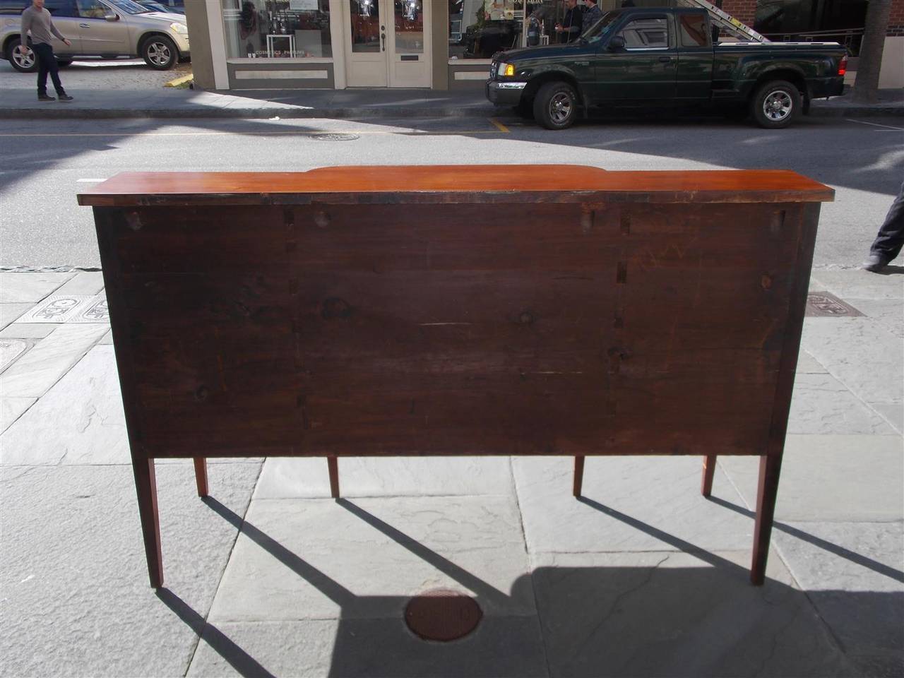 Charleston Mahogany Bow Front Inlaid Stage Top Sideboard, Circa 1800 4