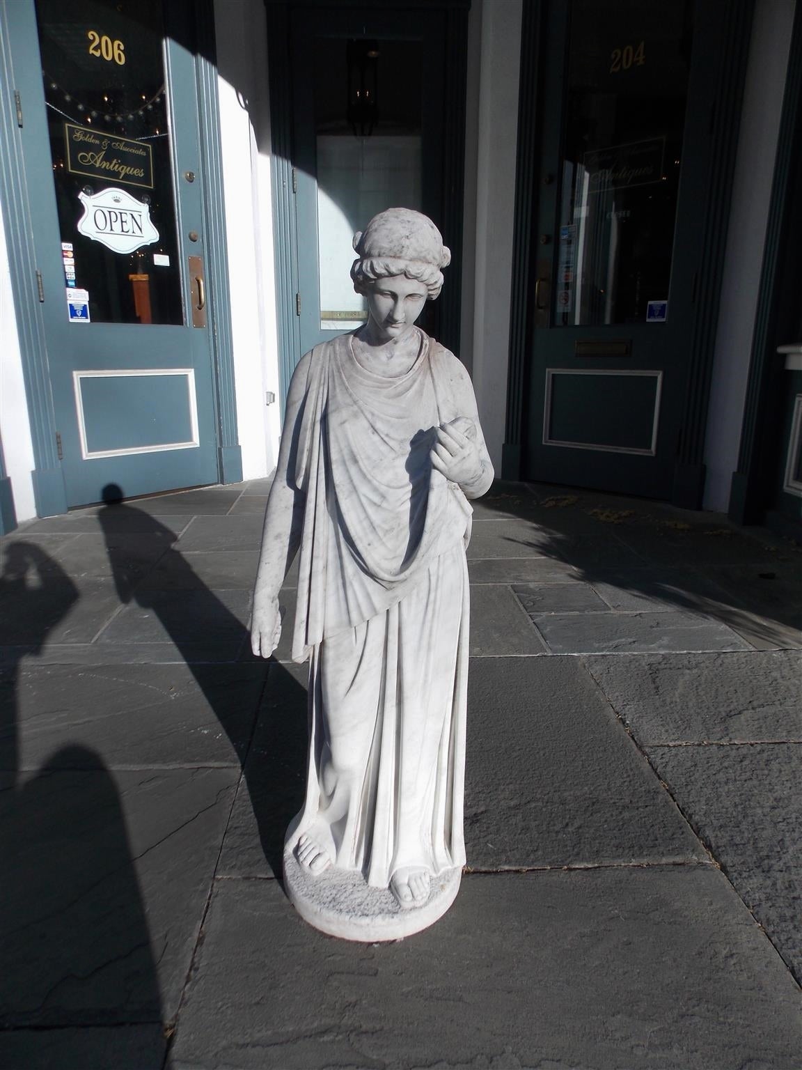 Neoclassical Italian Marble Figural Statue. Circa 1820 For Sale