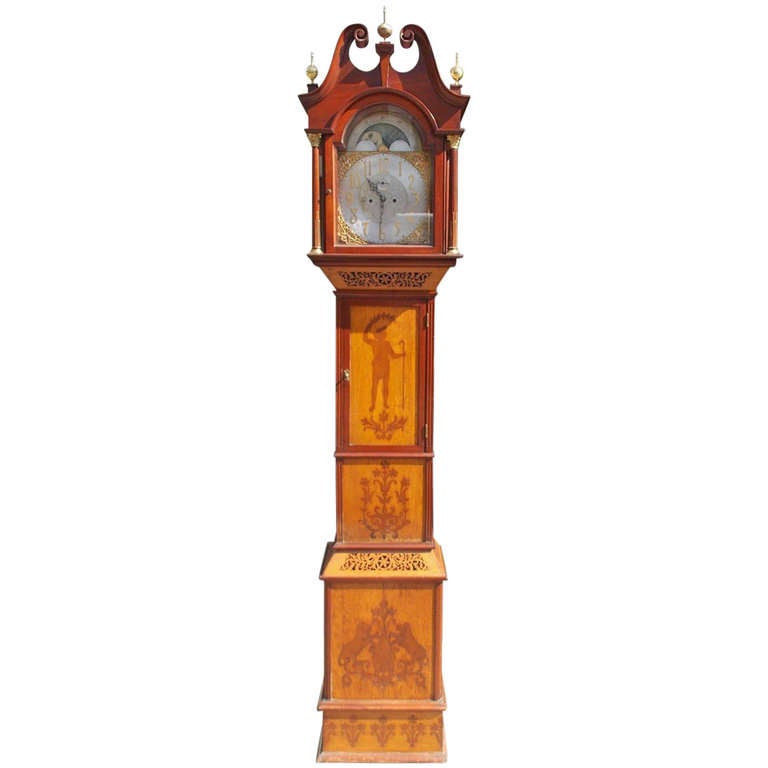 English Mahogany Tall Case Clock. Circa 1870 For Sale at 1stdibs