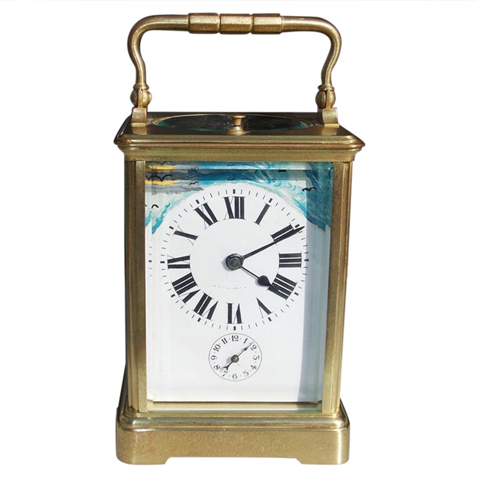 Französische Kutschenuhr aus Messing.  J.E. Caldwell:: Philadelphia. Um 1890.