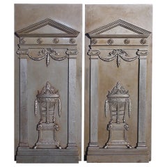 Antique Pair of English Polished Steel Fire Backs. Circa 1790