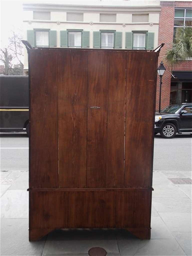 American Crotch Mahogany Glass Front Bookcase. Circa 1850 For Sale 6