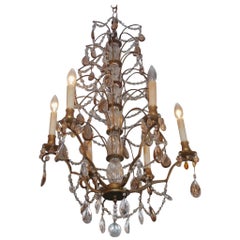 Antique French Gilt Bronze and Crystal Tiered Chandelier, Circa 1830